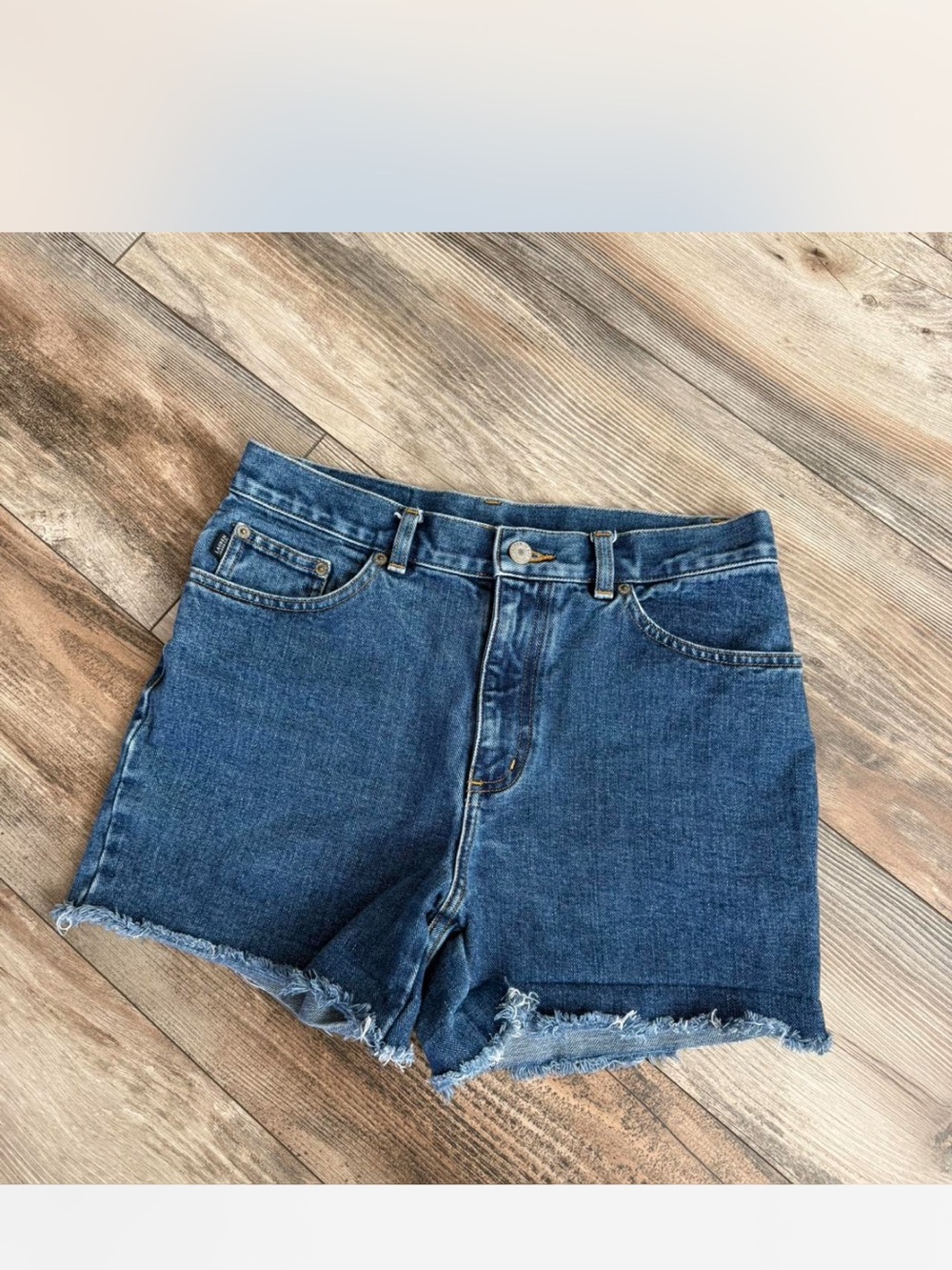 Ralph Lauren Dark Blue Cuffed Denim Shorts - Picture 2 of 7